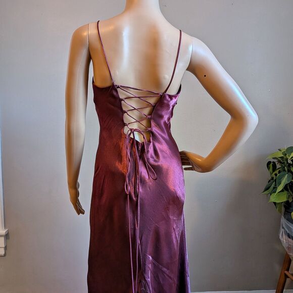 Vintage 90s Y2K Water Signs Prom Gown Maxi Dress Floral Glitter Whimsygoth 9/10 - Picture 9 of 14